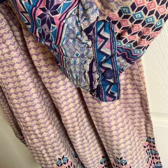 1970s Vintage Indian Cotton Dress-tunic-full Sleeve-sheer-Boho Dress size medium - Picture 6 of 14